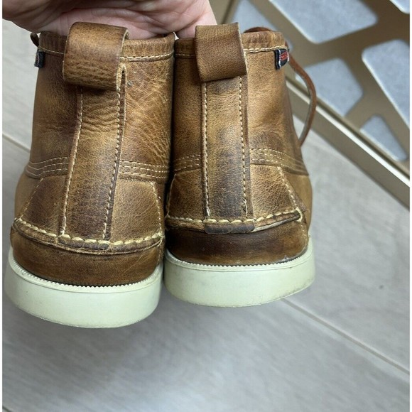 Sebago Beacon Chaussures Bateau Men Leather Brown Boots 9.5 M Shoes Ducksides - Picture 7 of 10